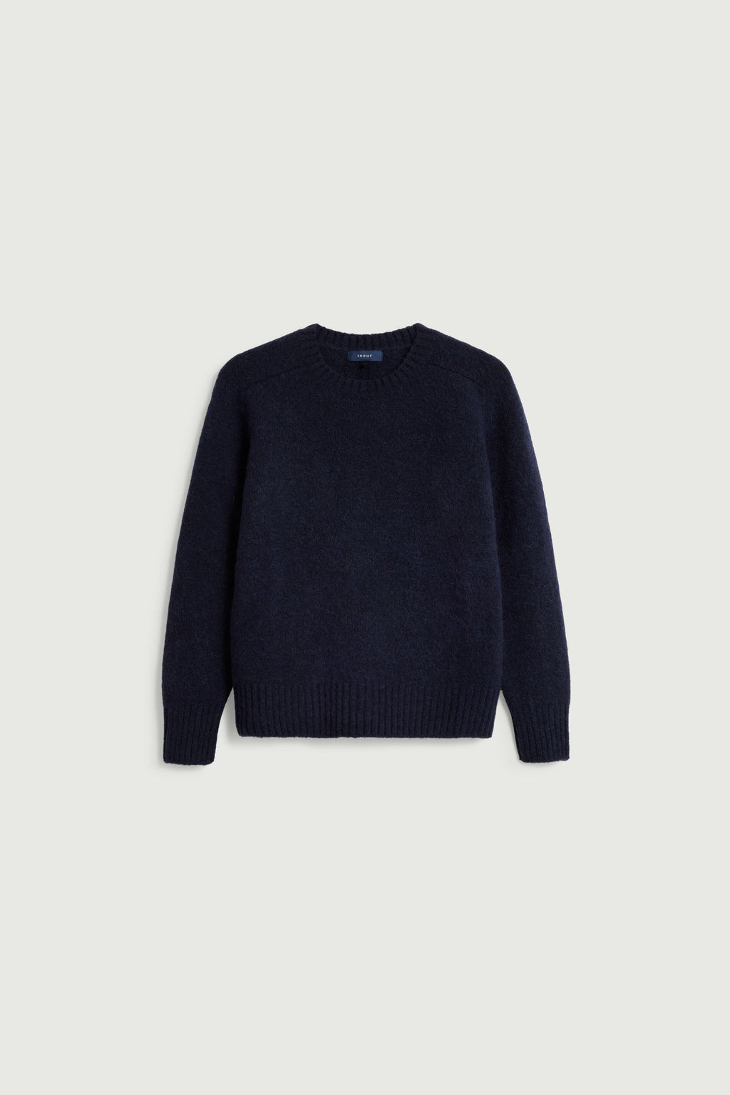 Pull à col rond en laine et alpaga