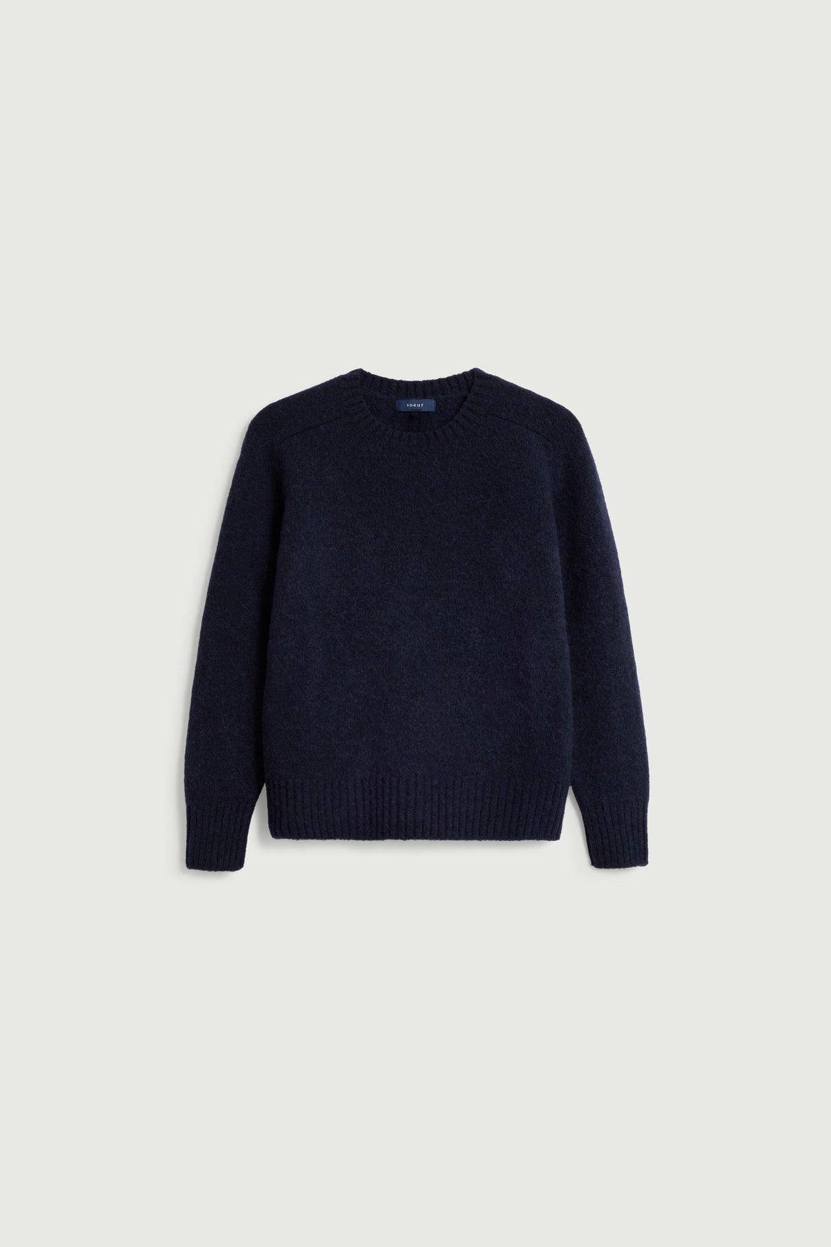 Pull à col rond en laine et alpaga