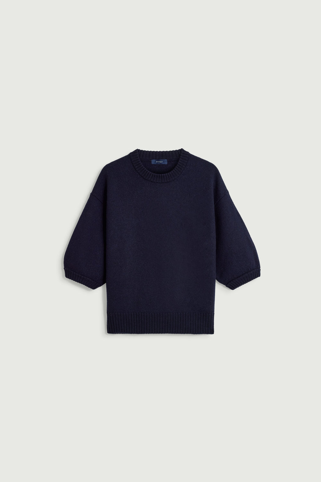 Pull à manches courtes en maille feutrée