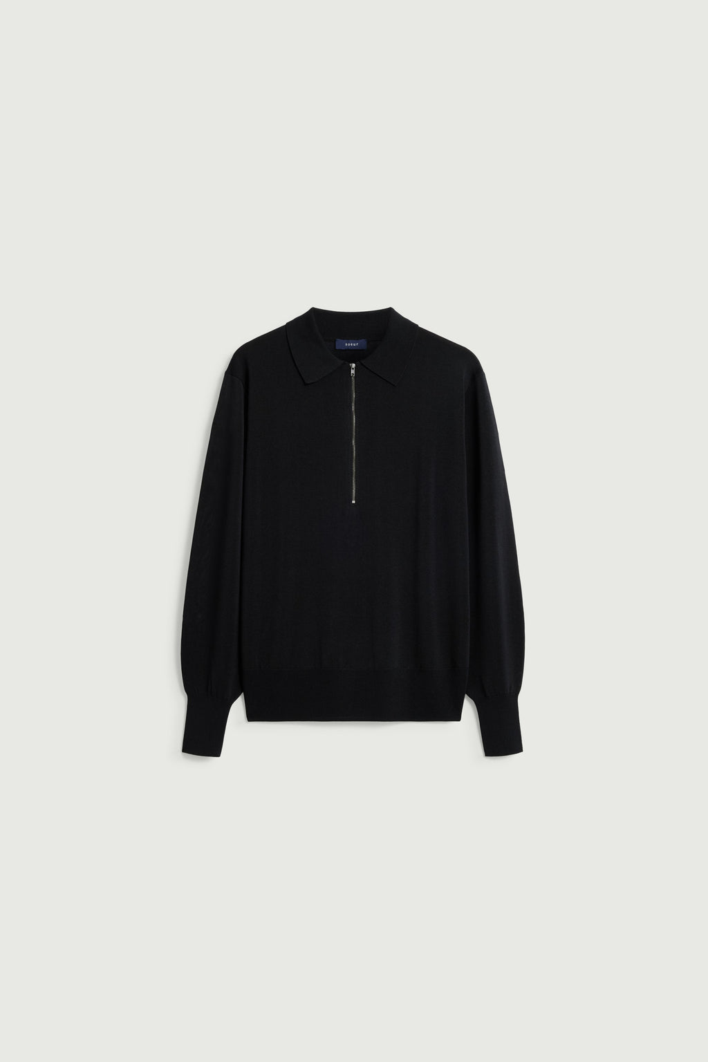 Polo zippé en maille de soie