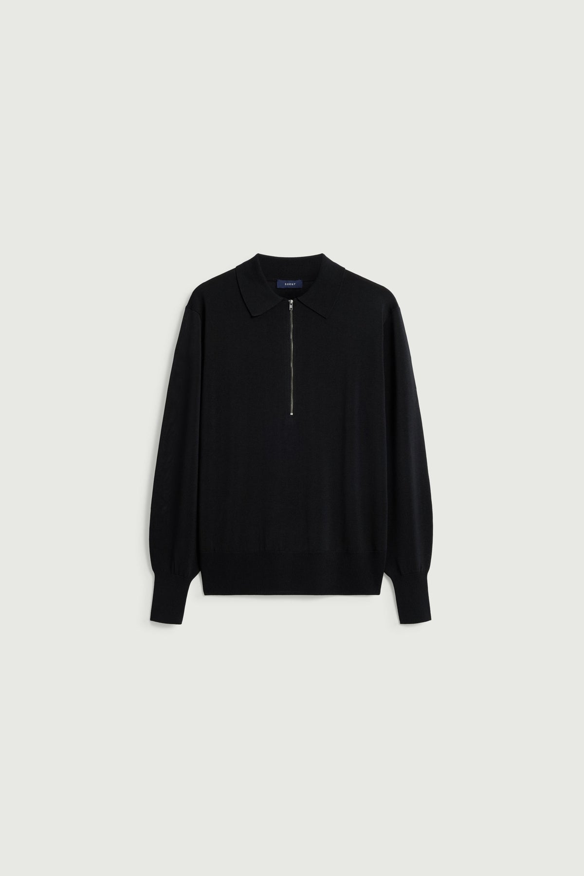 Polo zippé en maille de soie