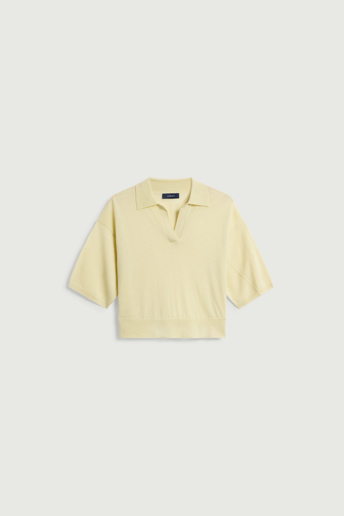 Polo à manches courtes en laine merinos