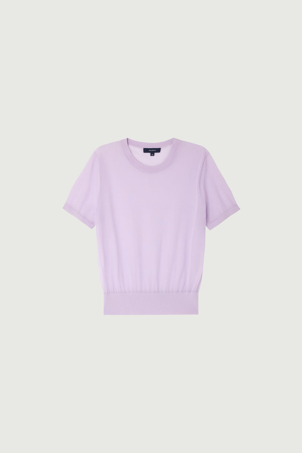 Pull manches courtes en coton transparent