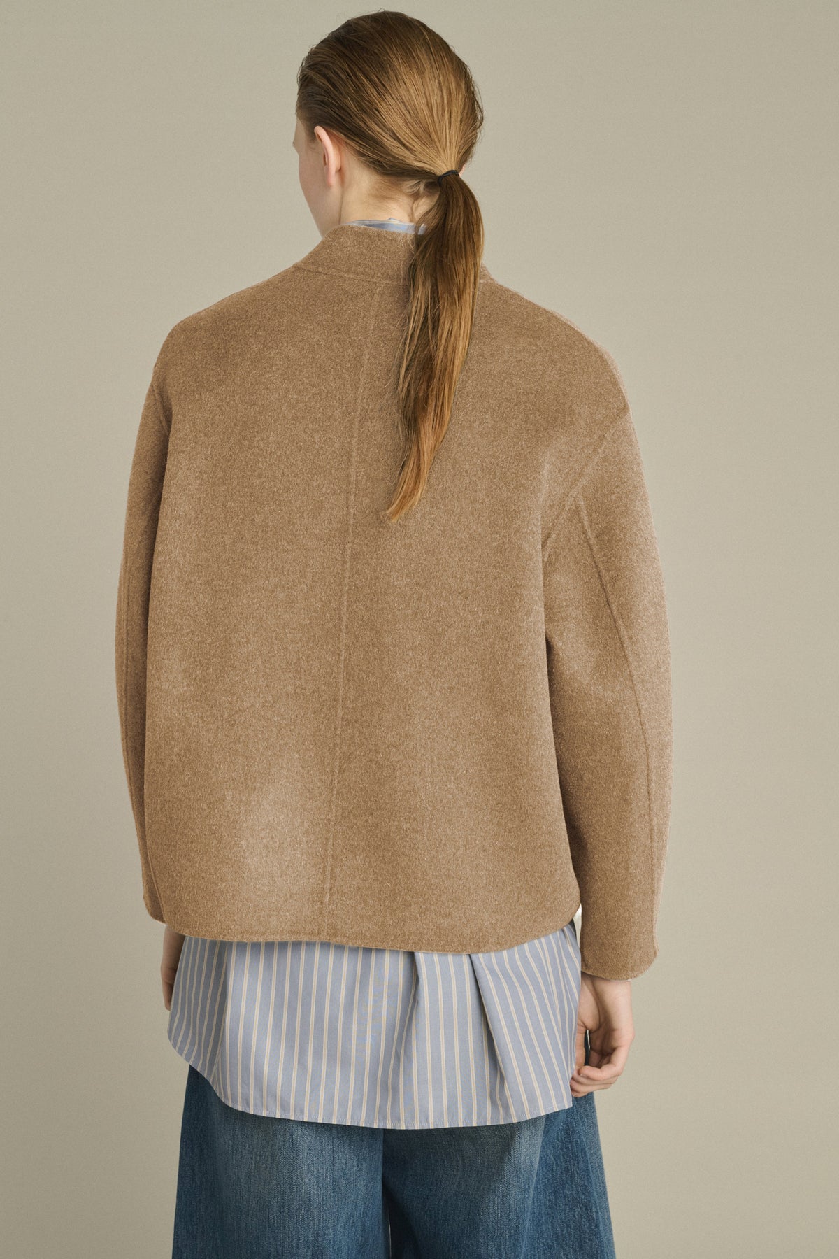 Veste boxy en cachemire double face