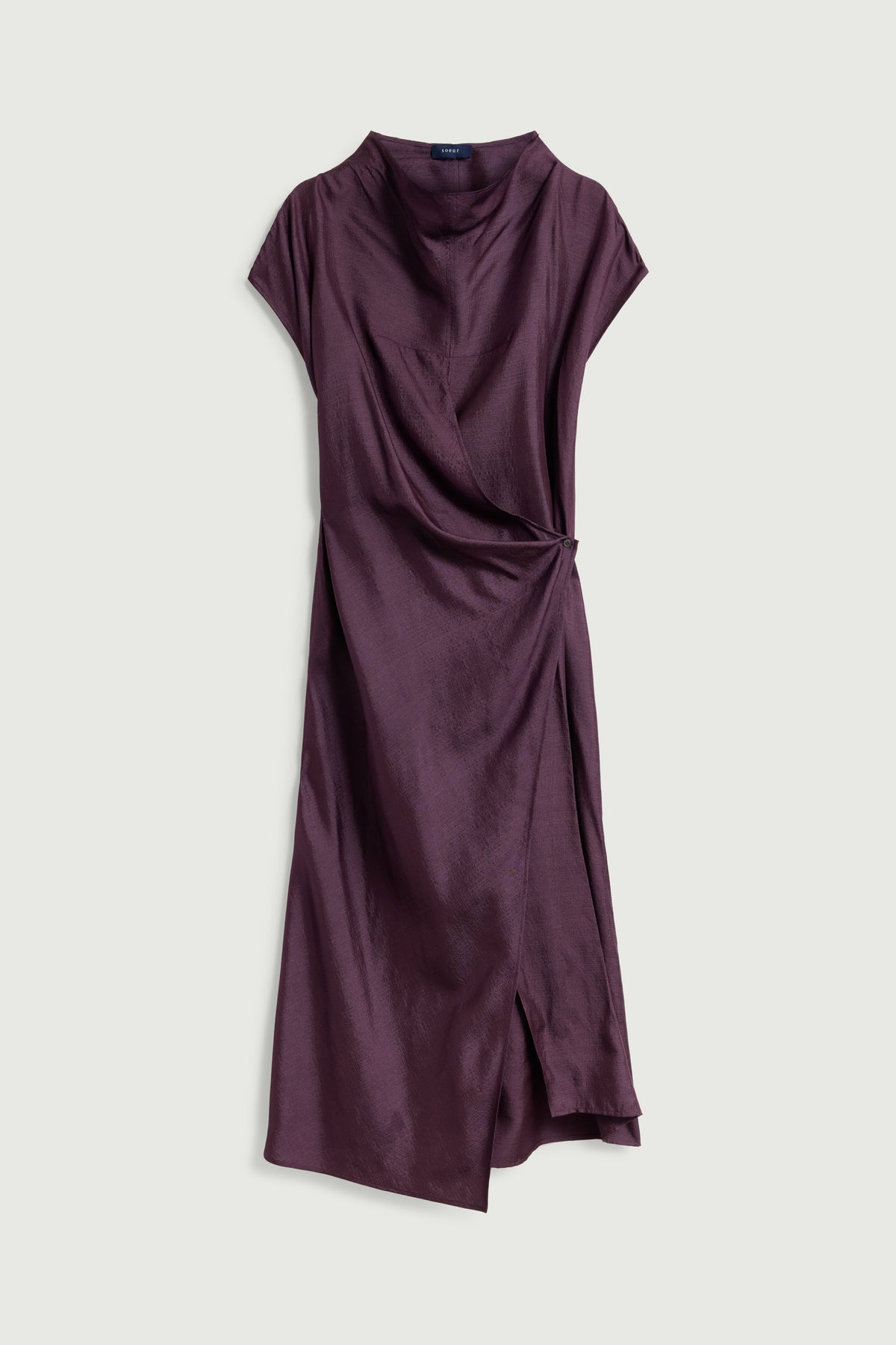 Robe croisée en soie texturée