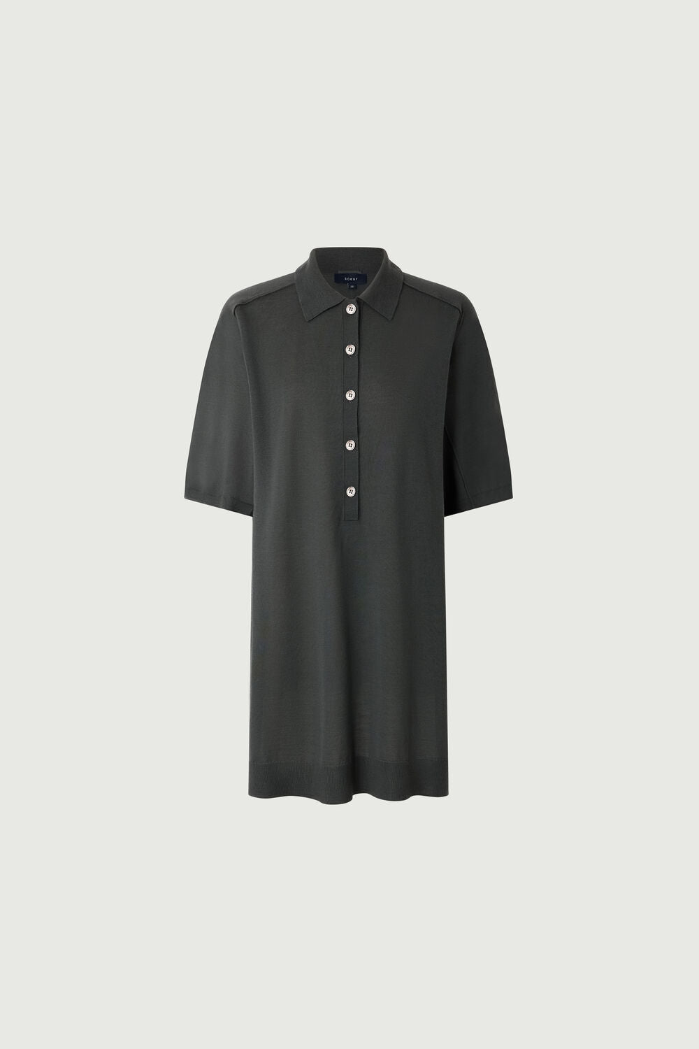 Robe col polo en laine mérinos