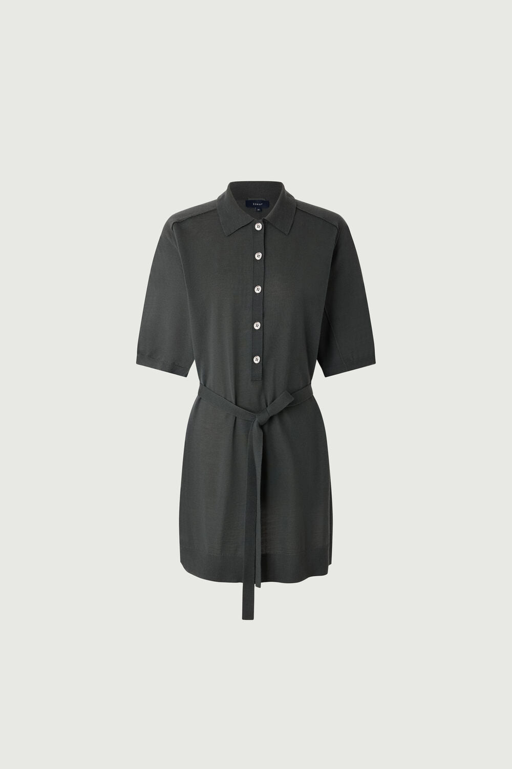 Robe col polo en laine mérinos