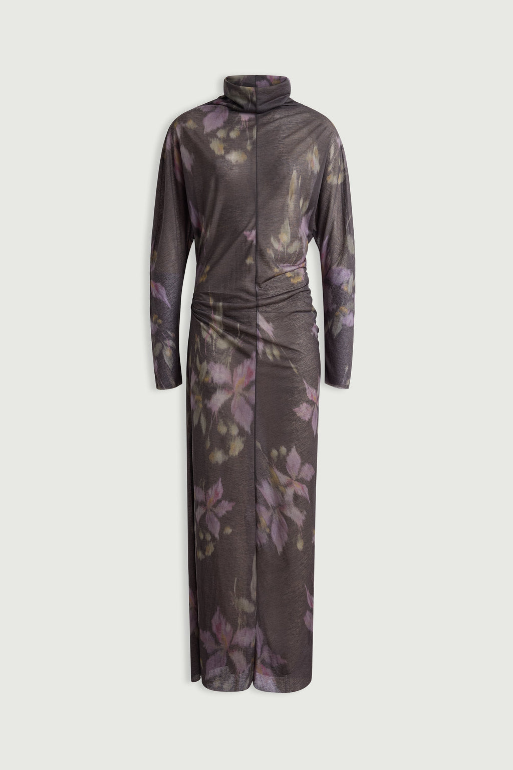 Robe longue drapée en jersey crêpe