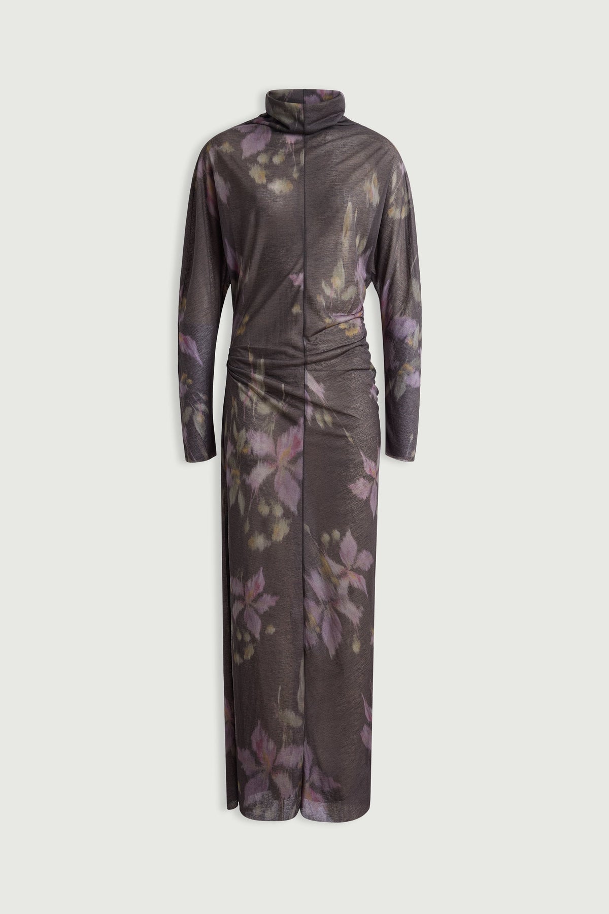 Robe longue drapée en jersey crêpe