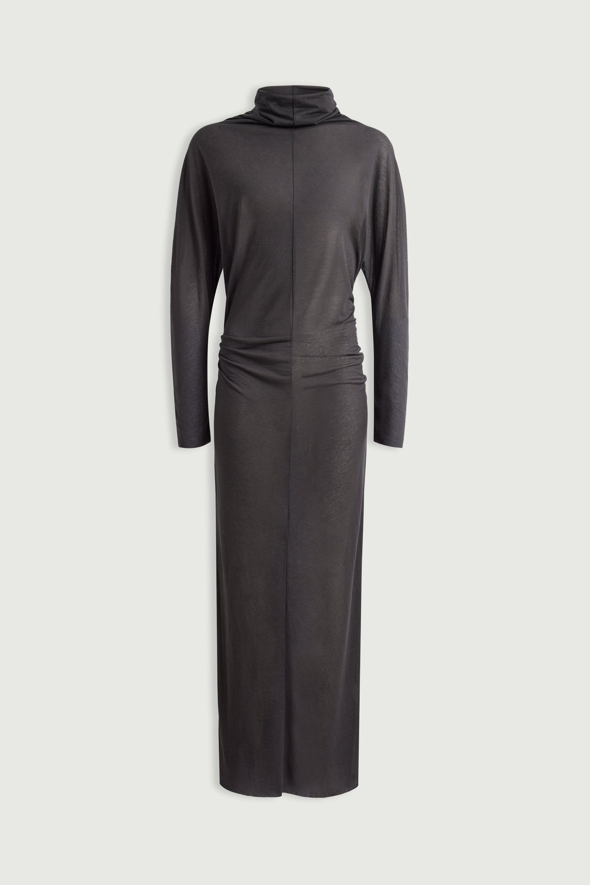Robe longue drapée en jersey crêpe