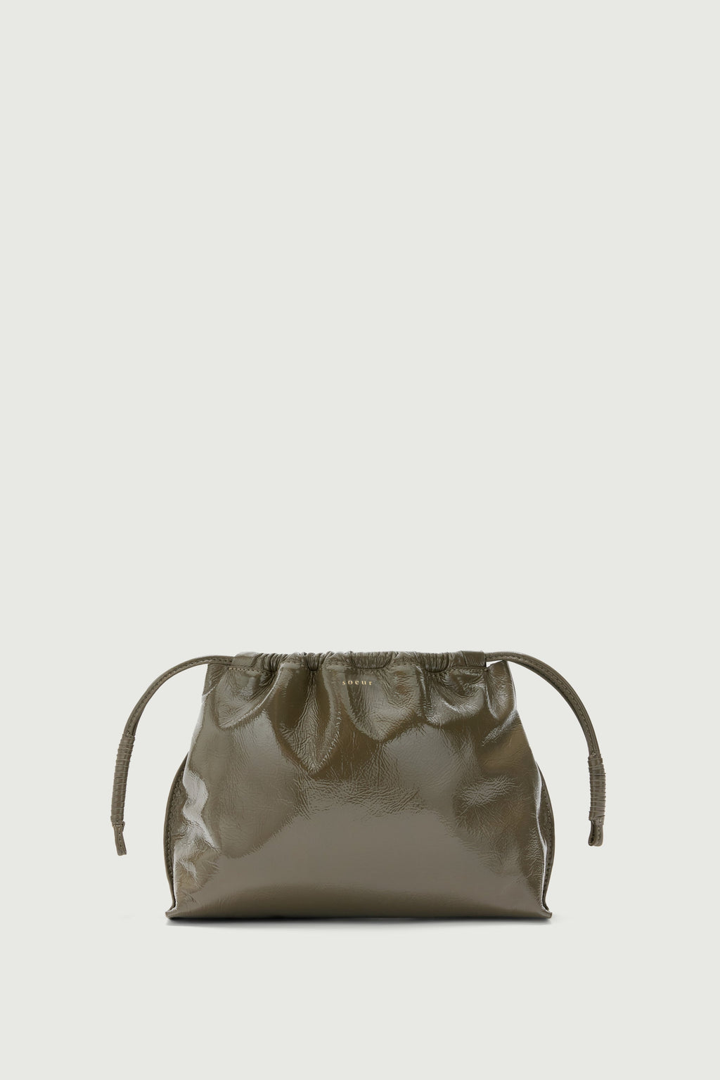 Pochette froncée en cuir souple