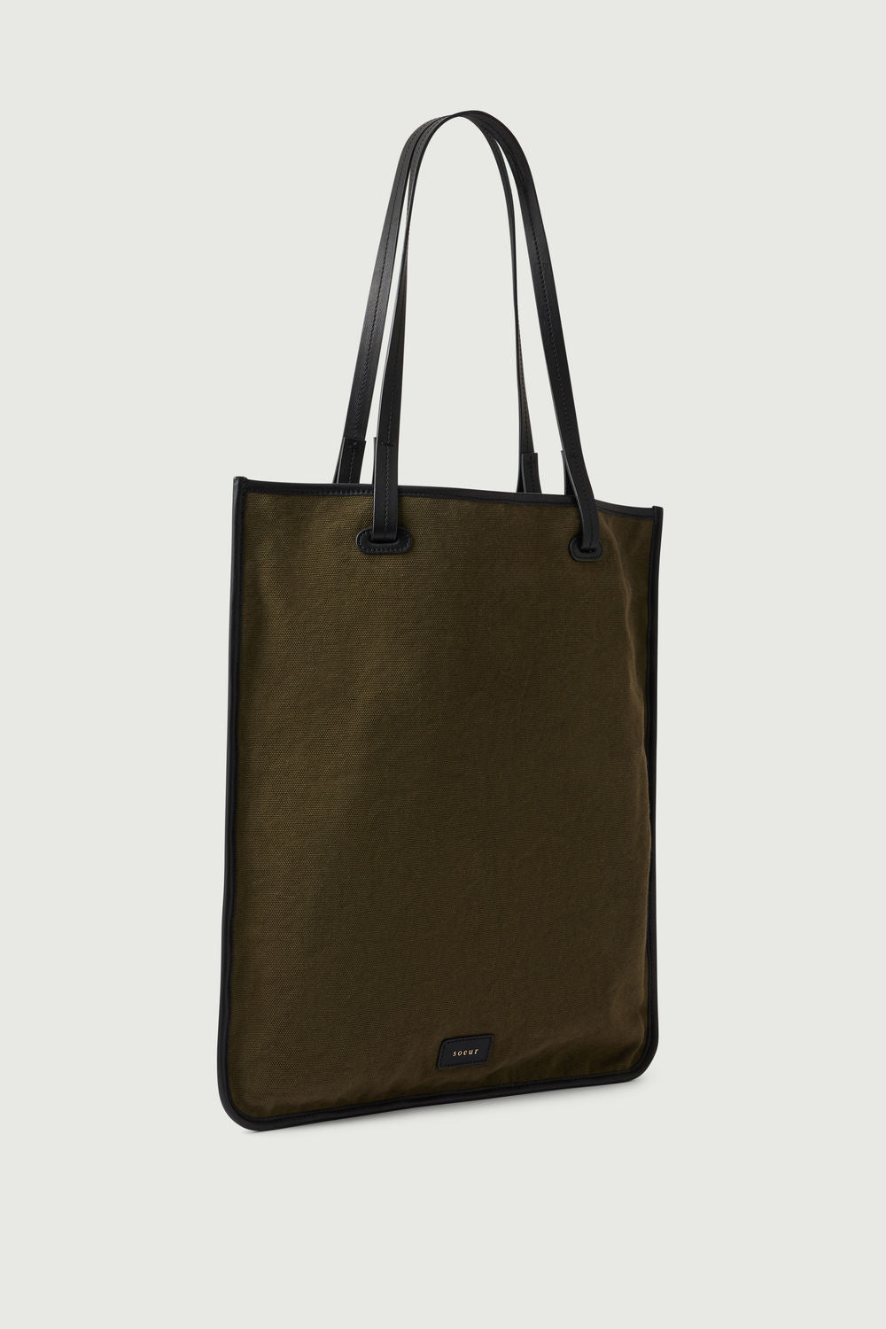 Cabas en toile et doublure en cuir