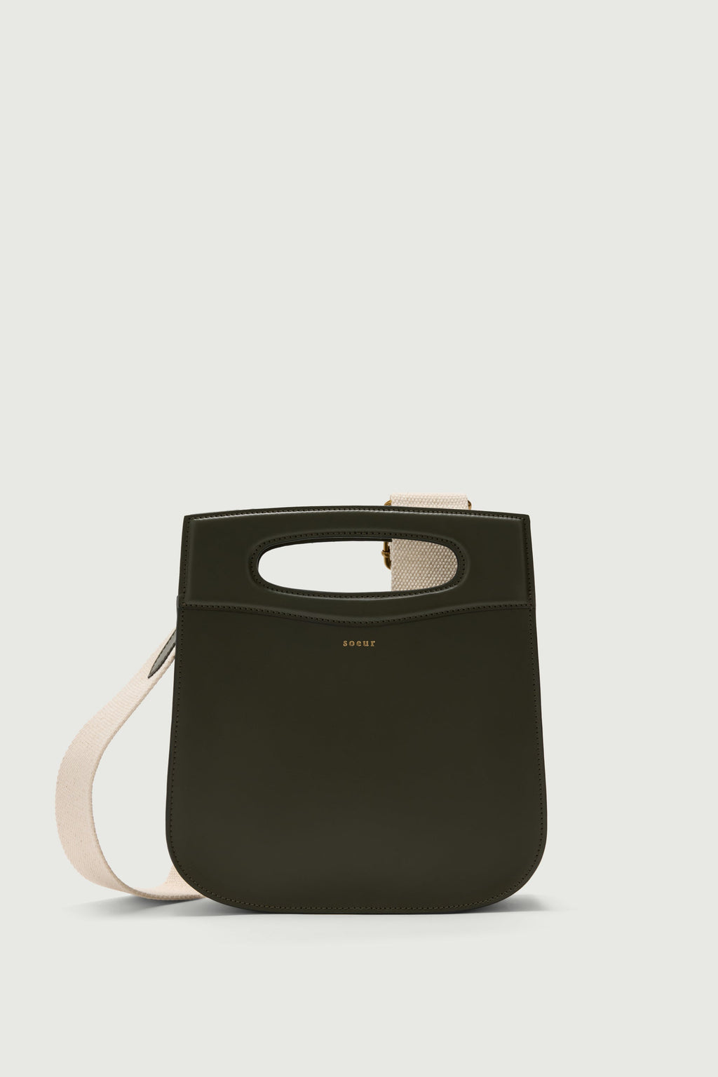 Sac bi-matière en croûte de cuir