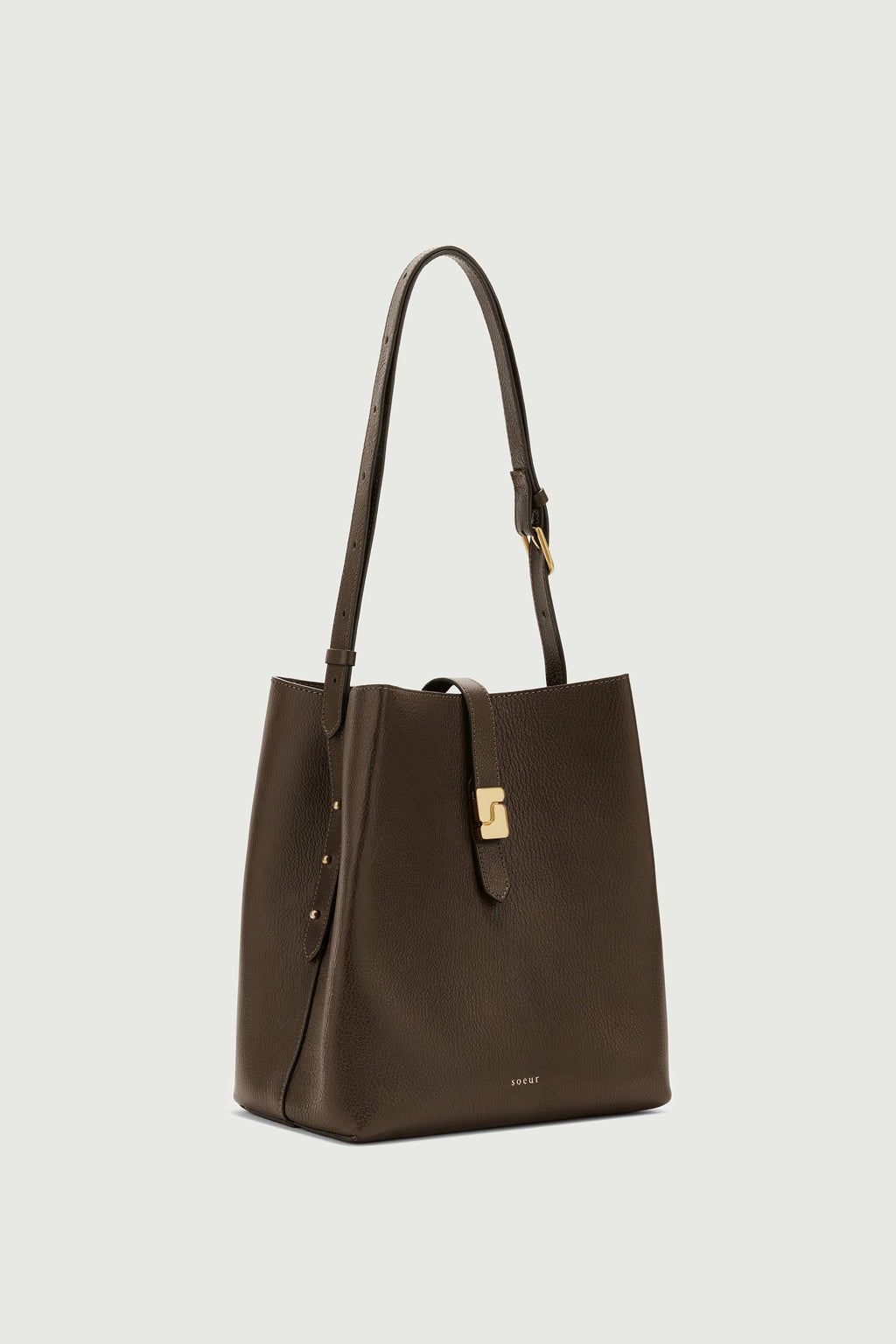 Sac seau en cuir box à boucle S