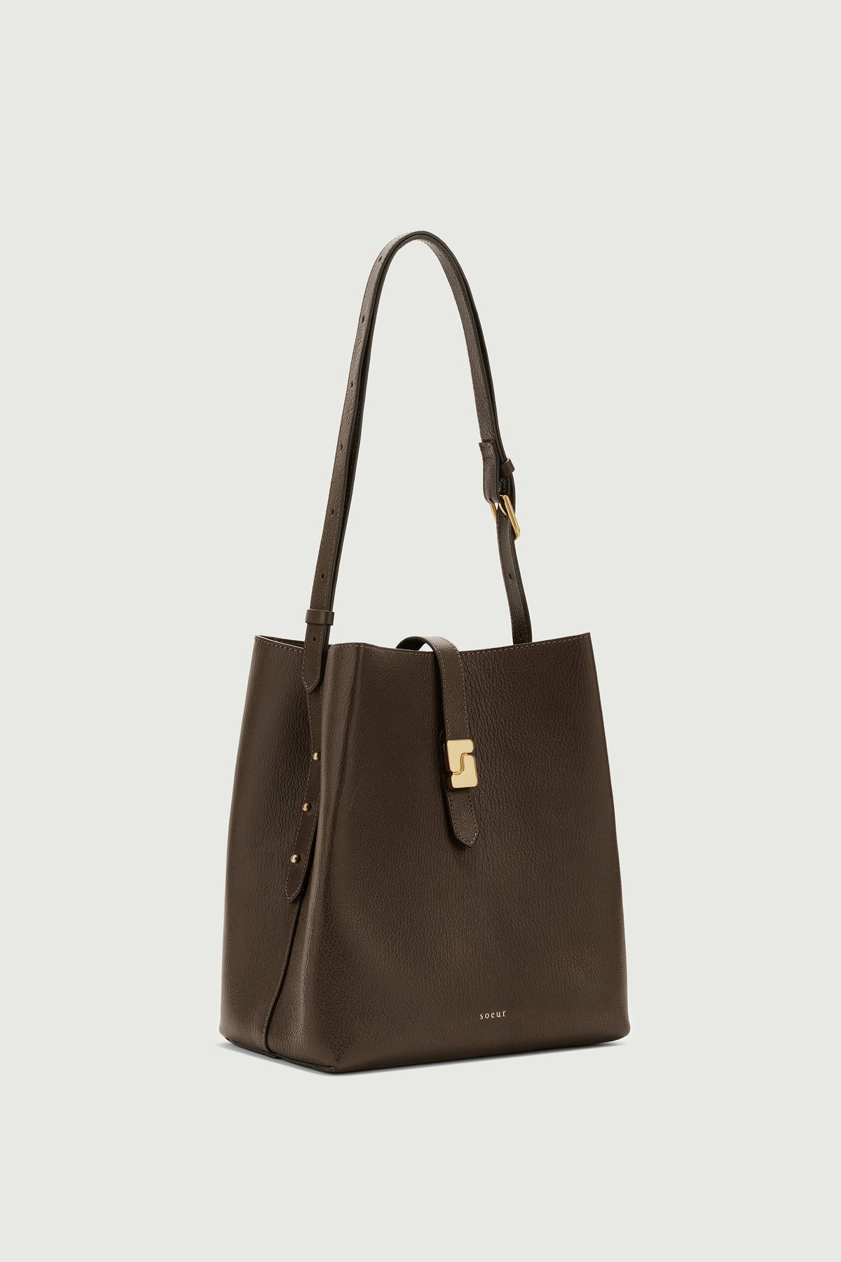 Sac seau en cuir box à boucle S