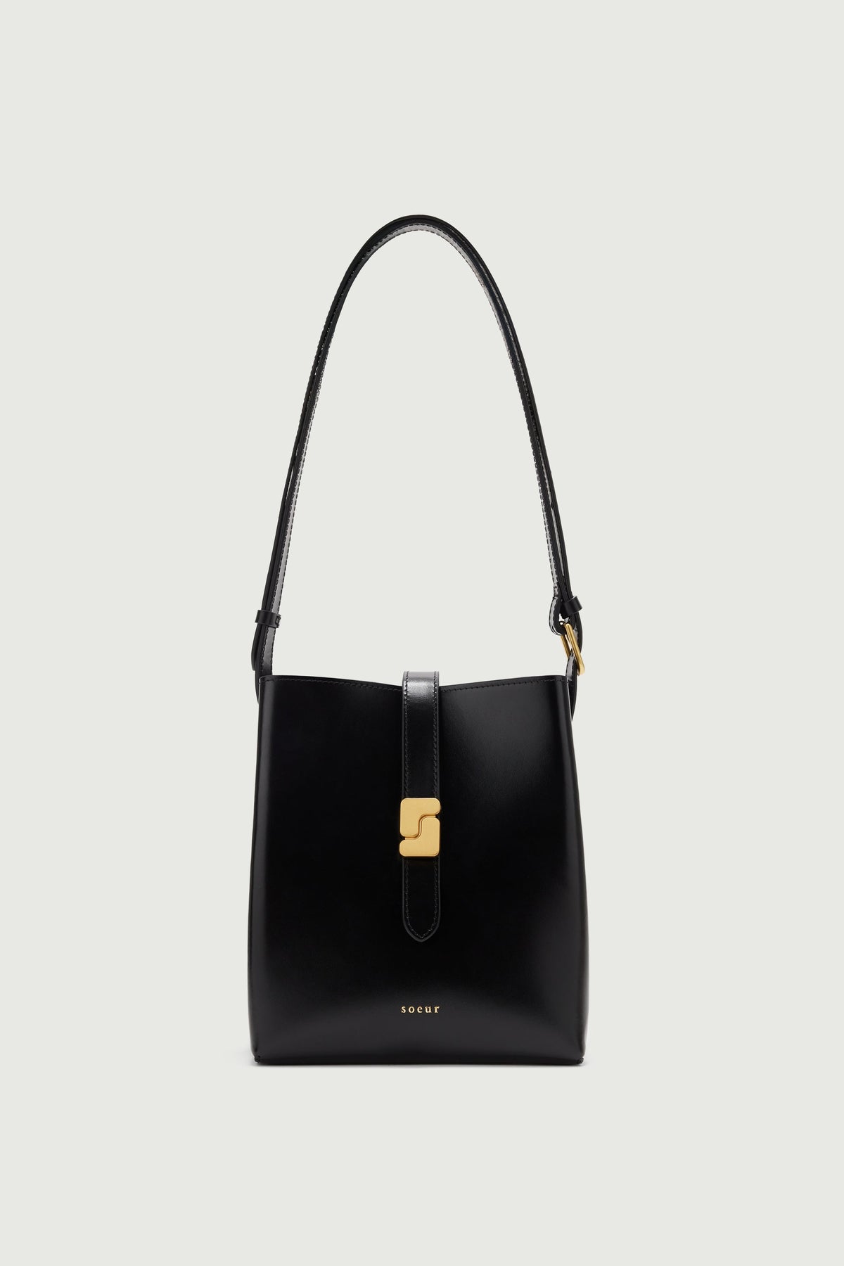Petit sac seau à boucle S en cuir box