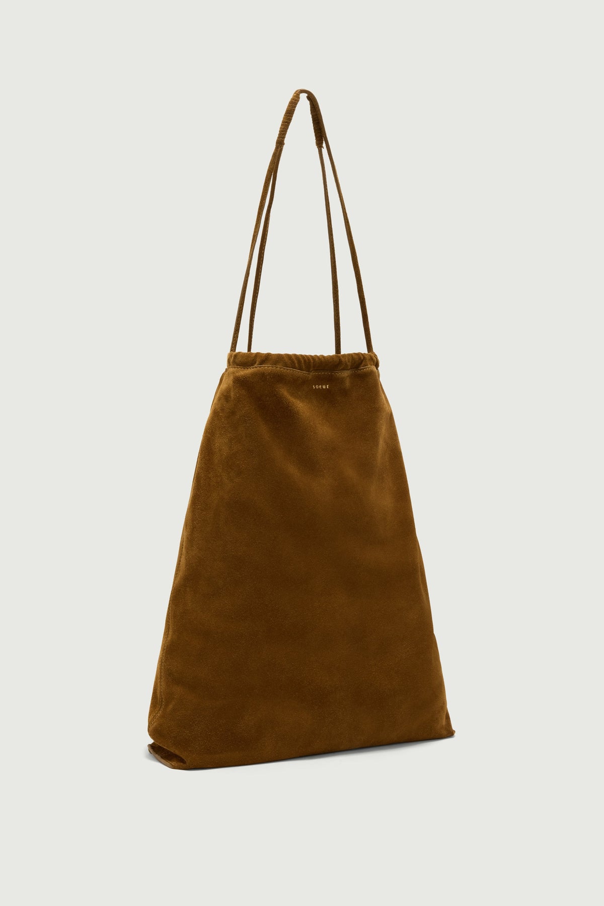 Sac froncé en croûte de cuir