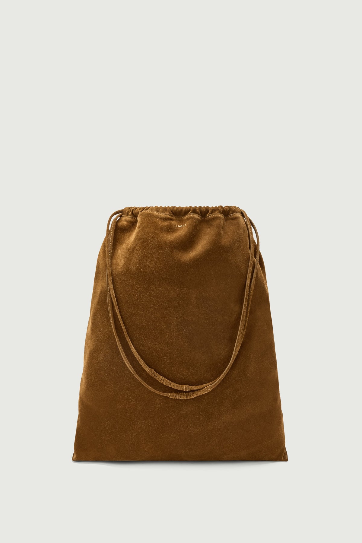 Sac froncé en croûte de cuir
