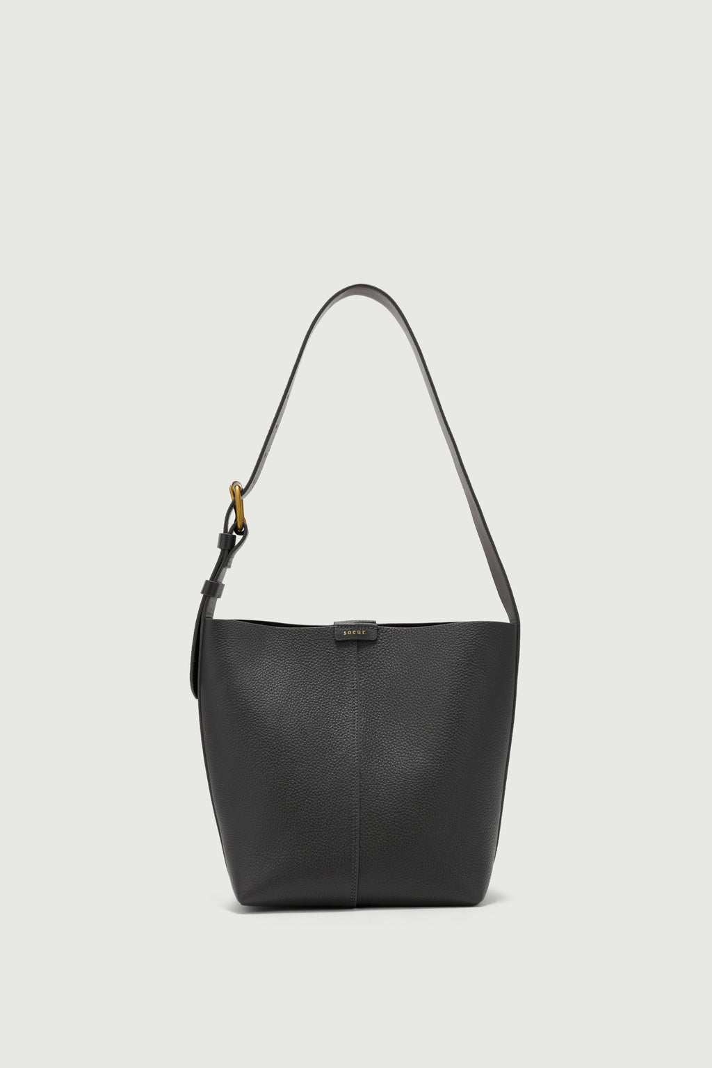 Petit sac seau en cuir grainé