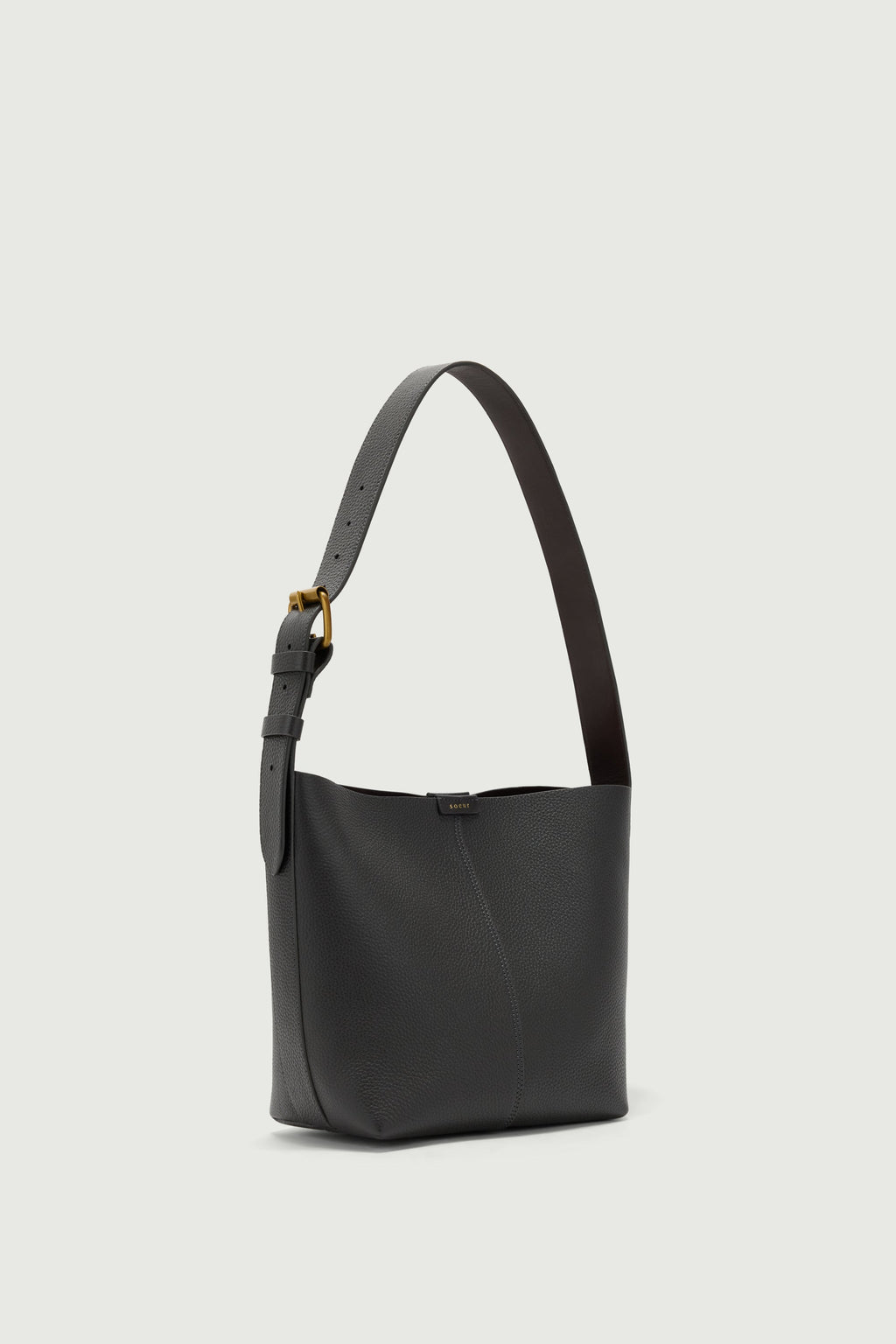 Petit sac seau en cuir grainé