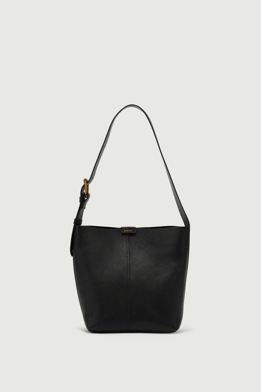 Petit sac seau en cuir grainé