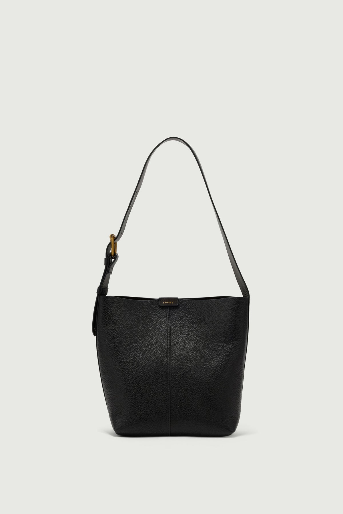 Petit sac seau en cuir grainé