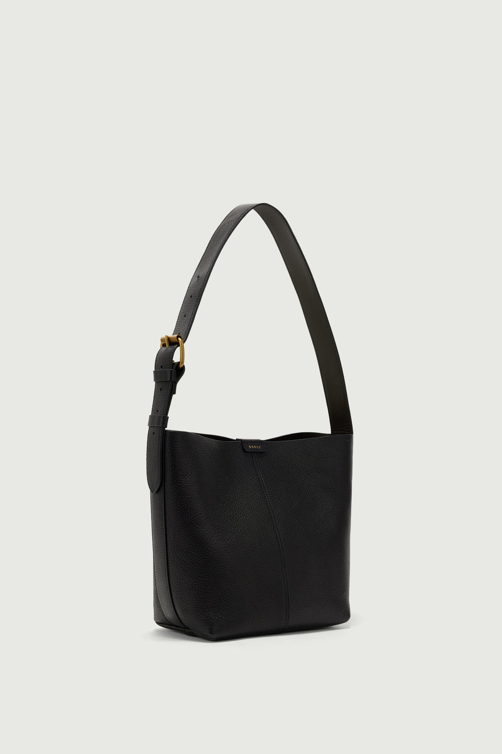 Petit sac seau en cuir grainé