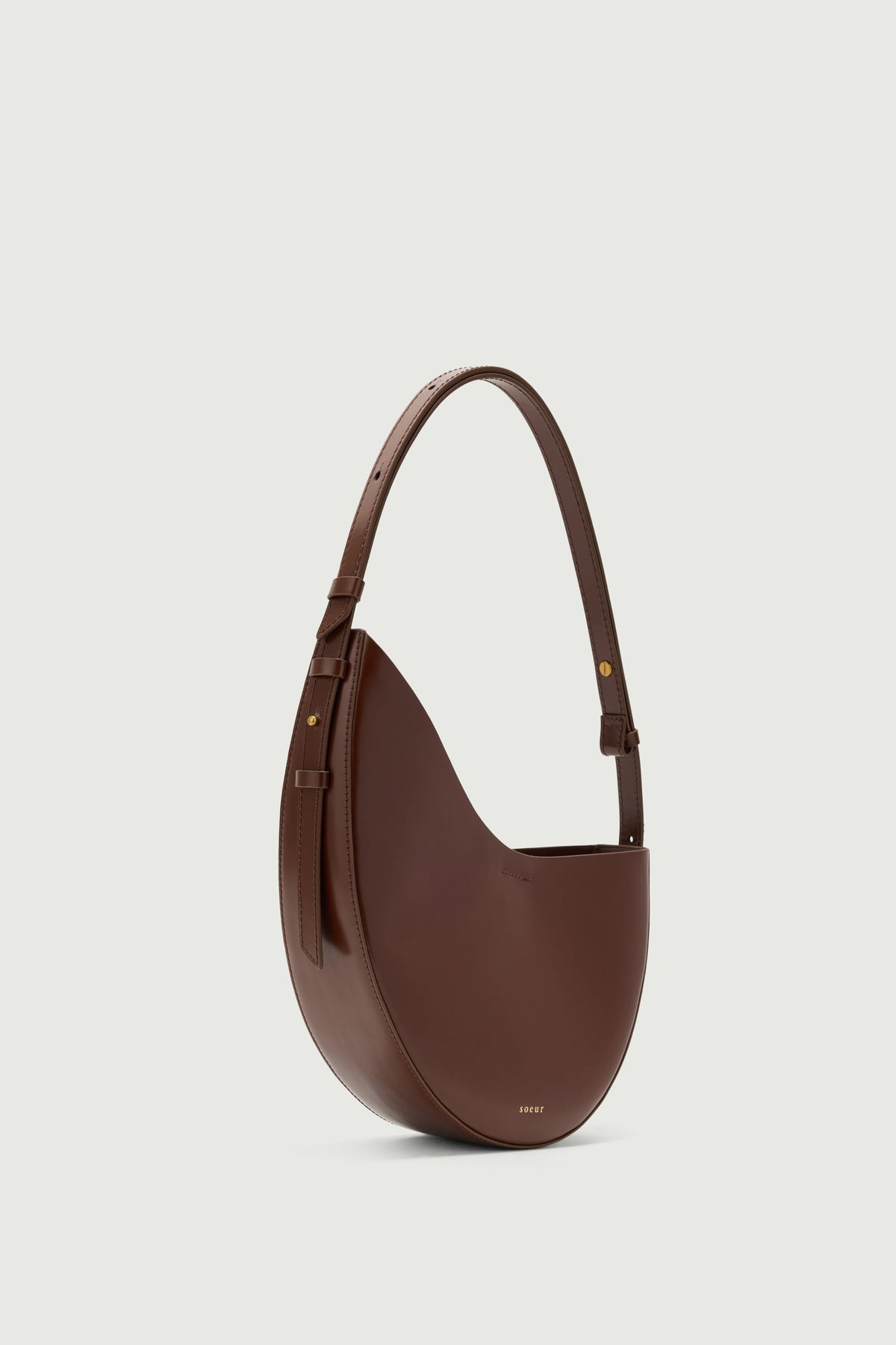 Sac asymétrique en cuir glacé