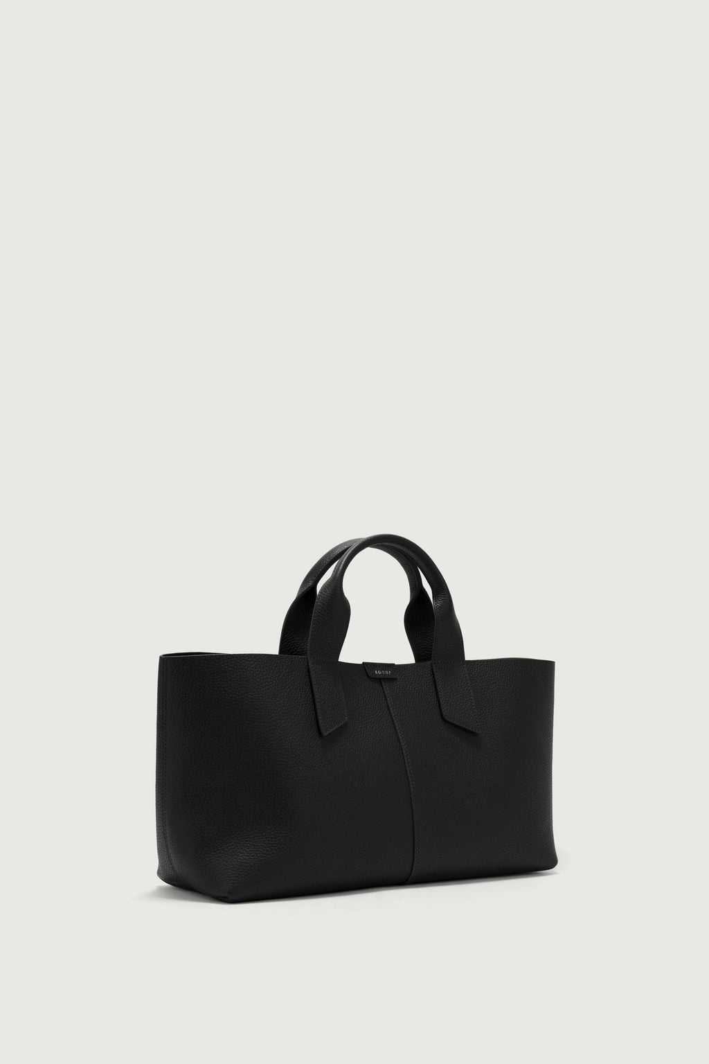 Sac cabas allongé en cuir grainé