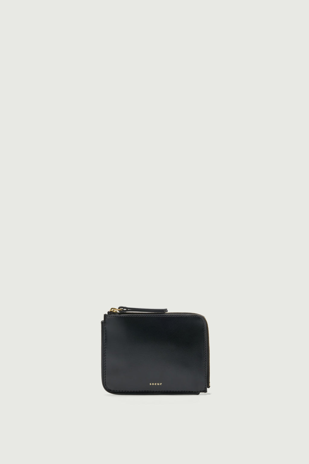 Petit portefeuille zippé en cuir box
