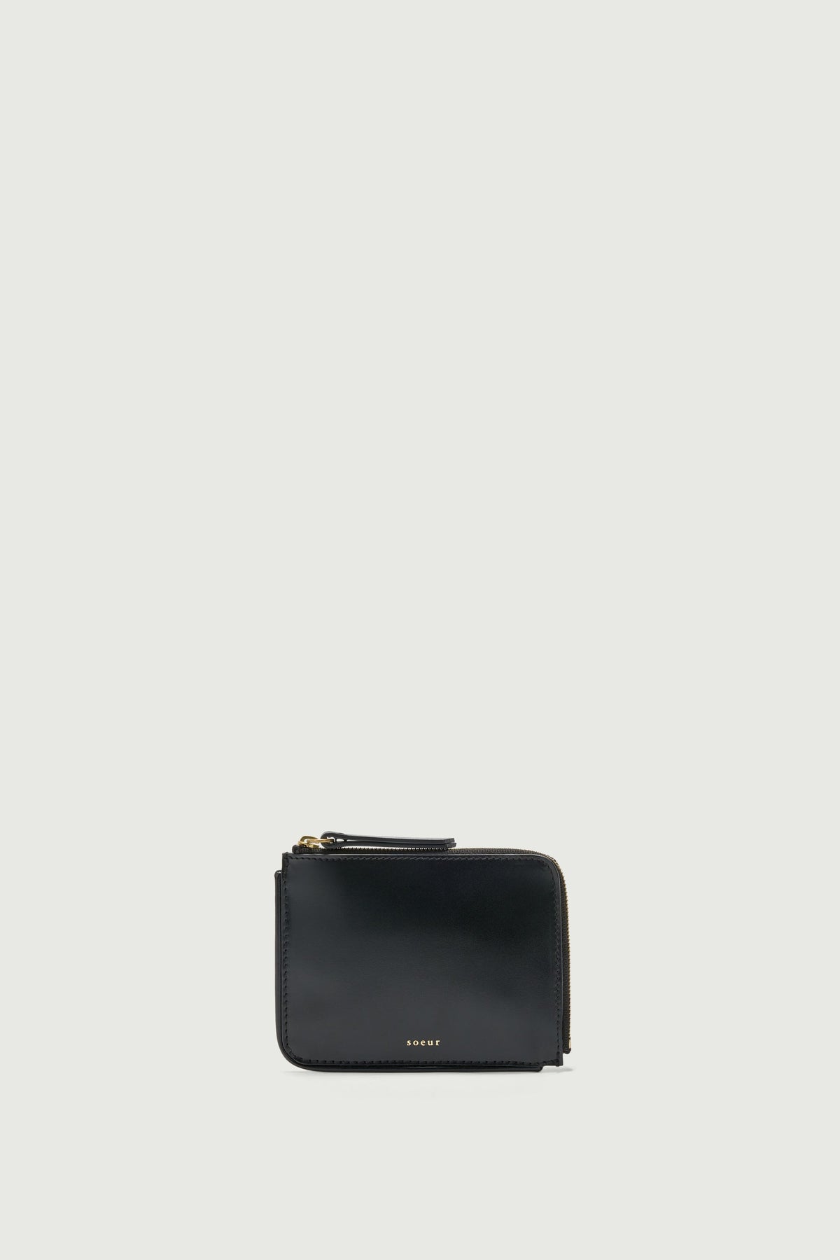 Petit portefeuille zippé en cuir box