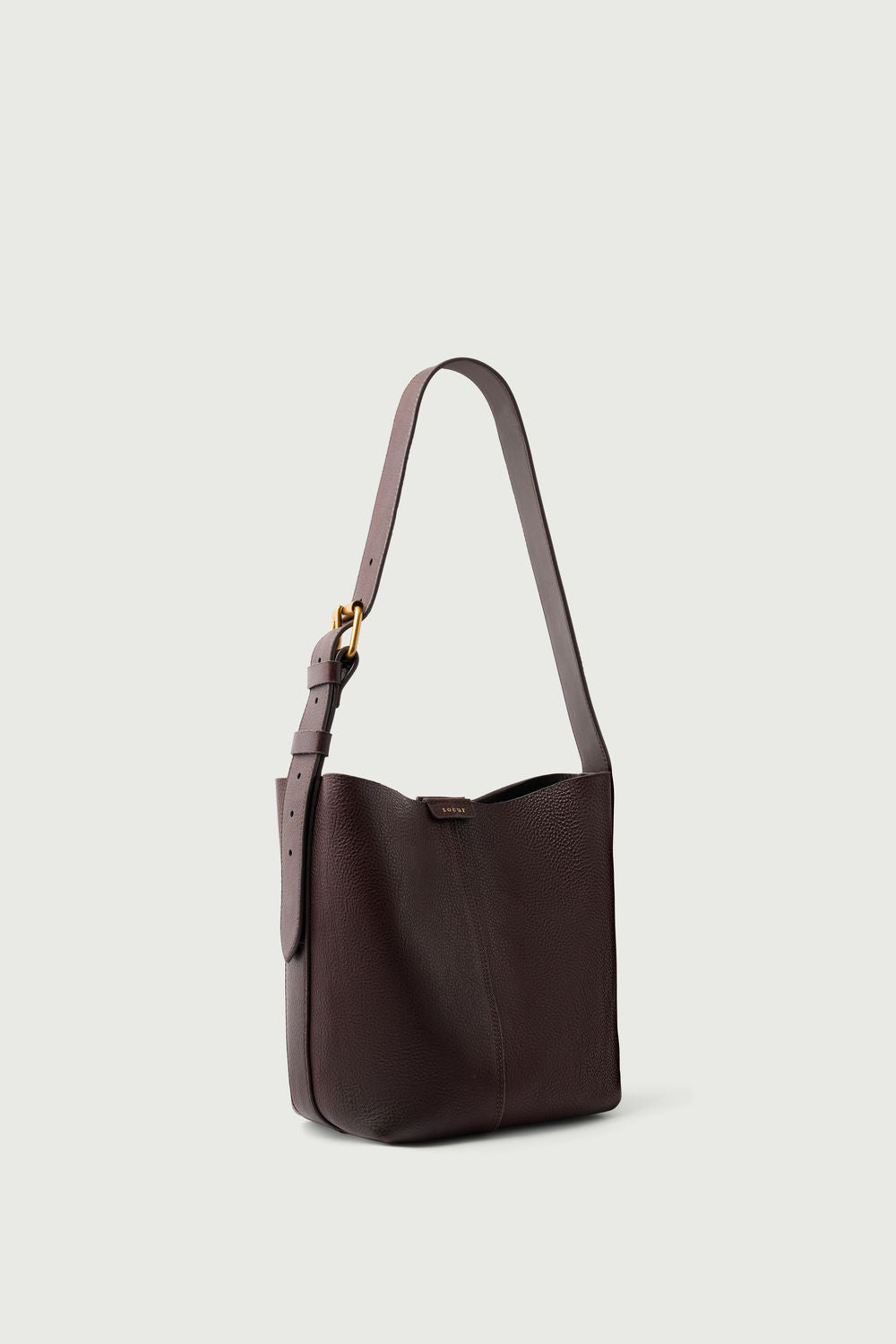 Petit sac seau en cuir grainé