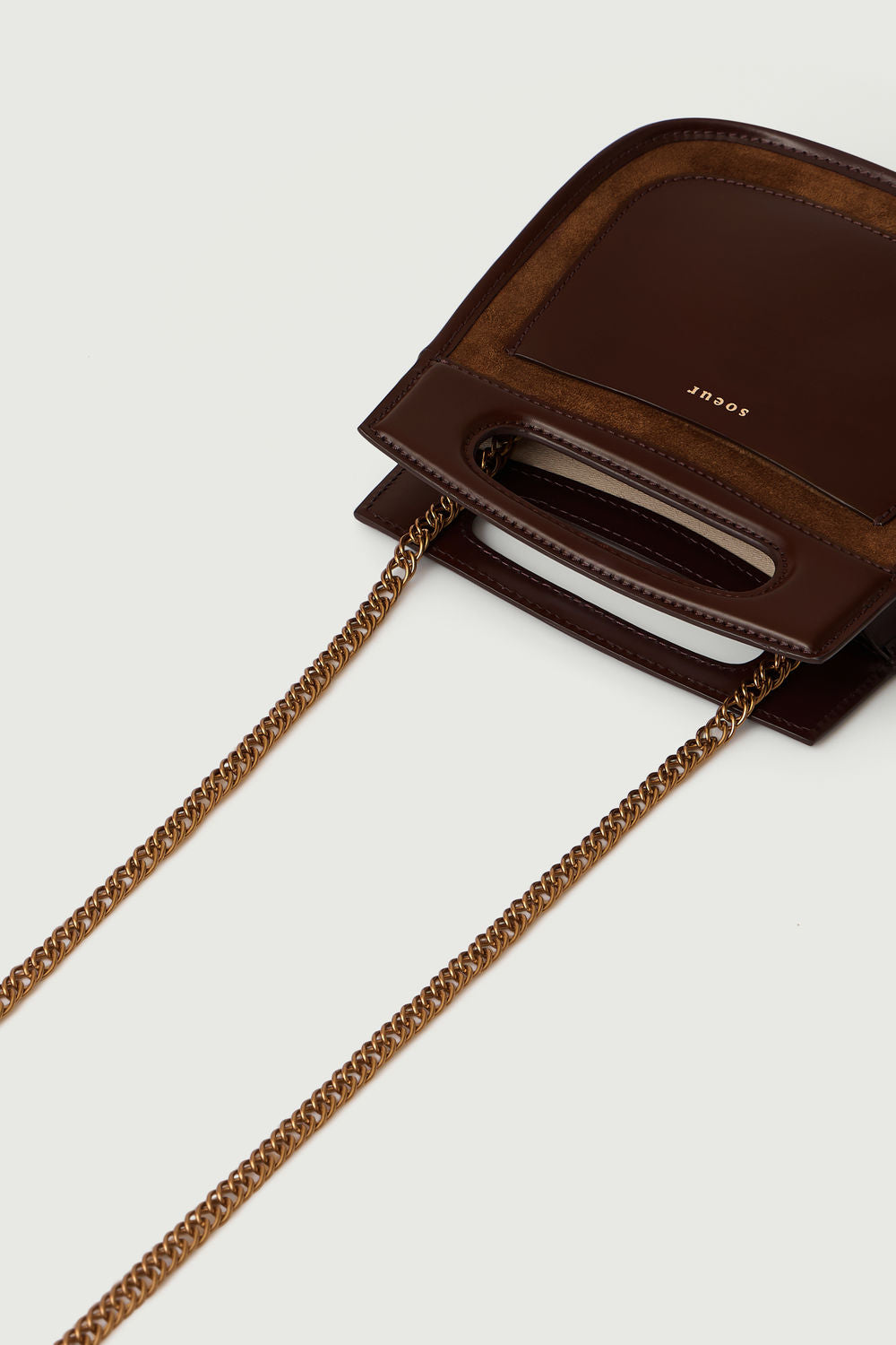 Sac bi-matière en croûte de cuir
