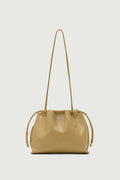 Pochette froncée en cuir souple