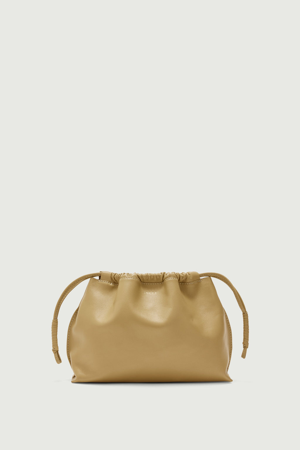 Pochette froncée en cuir souple