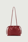 Pochette froncée en cuir souple