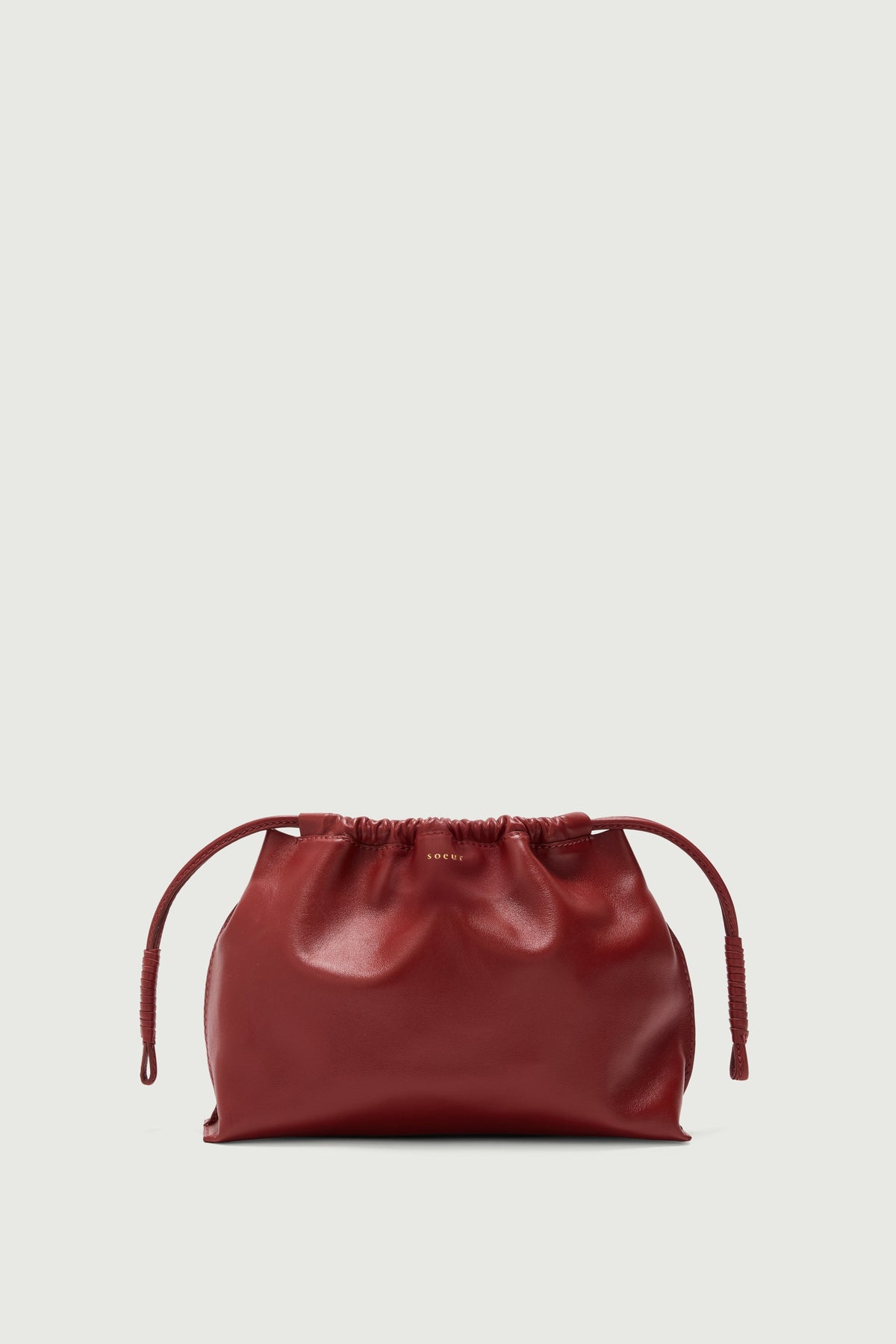 Pochette froncée en cuir souple