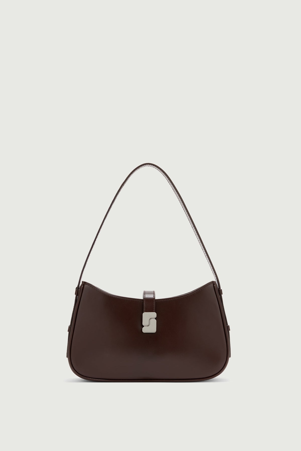 Sac porté épaule à boucle S en cuir box