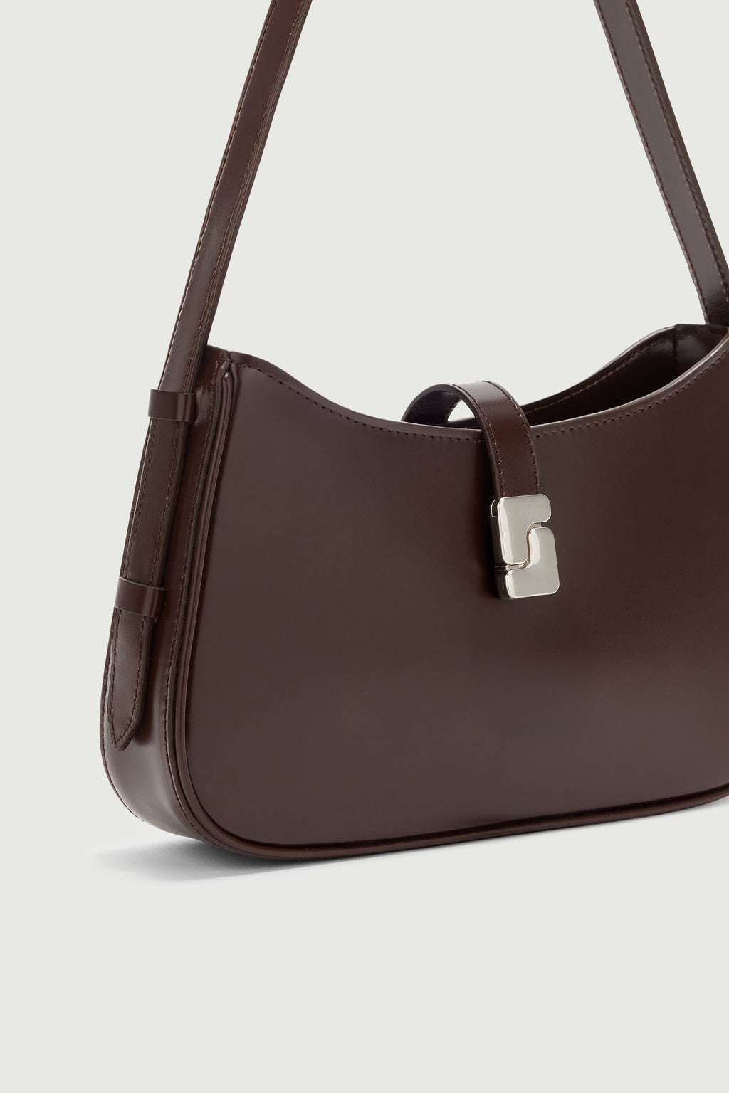 Sac porté épaule à boucle S en cuir box