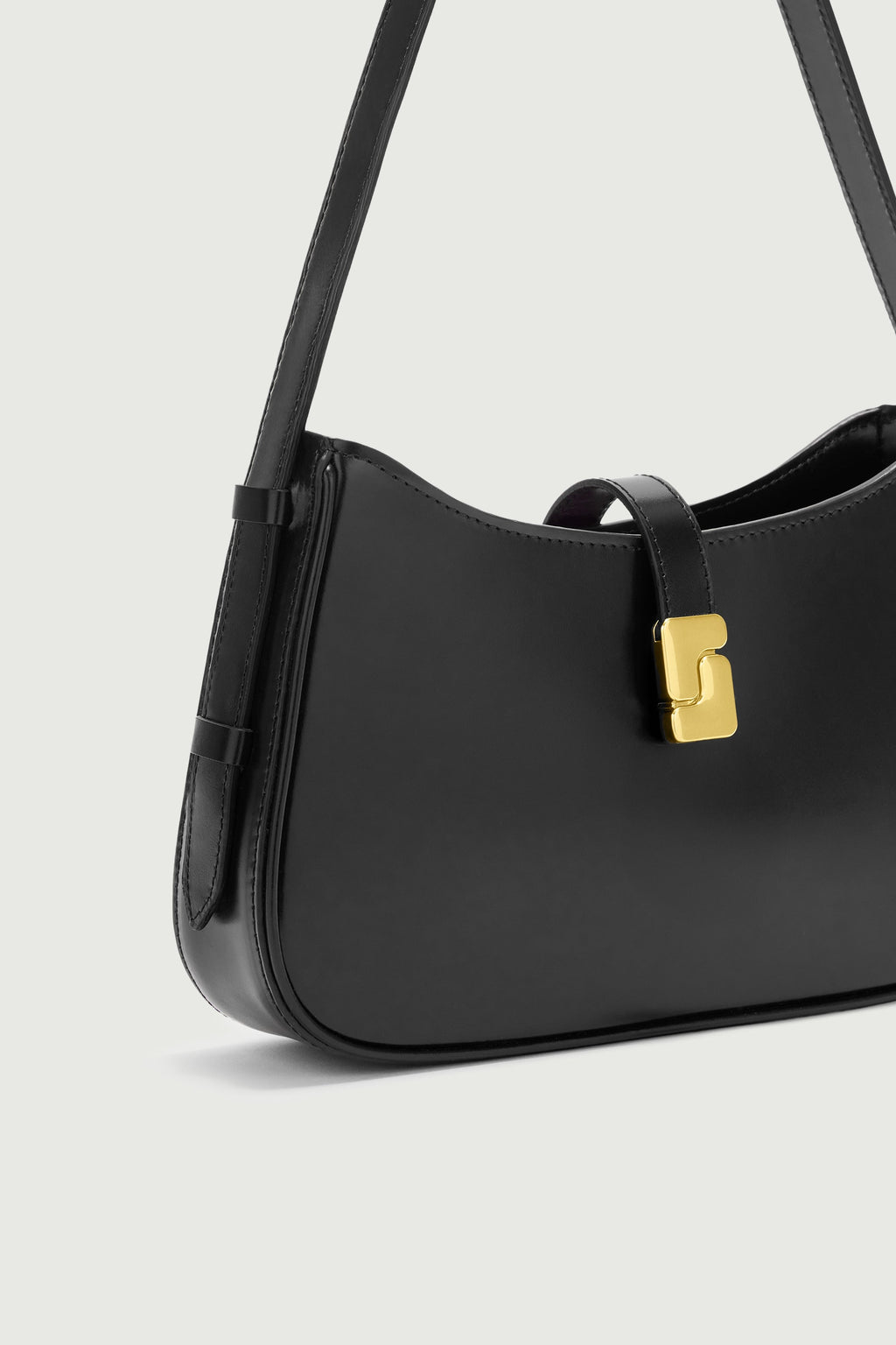 Sac porté épaule à boucle S en cuir box