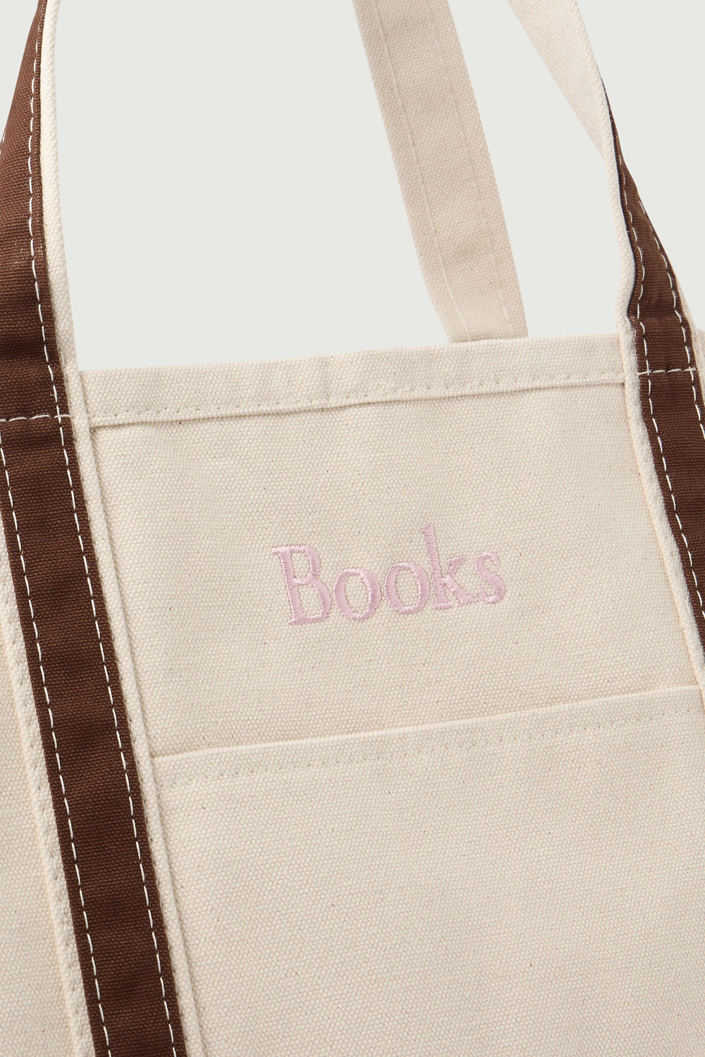 cabas books maxi marron/rose