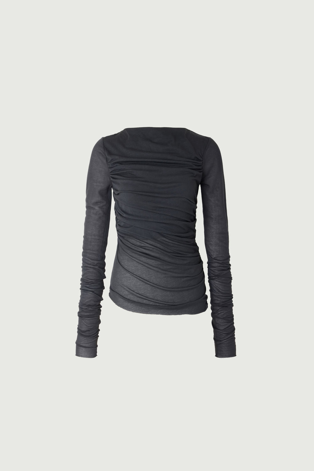Tee-shirt manches longues en coton drapé