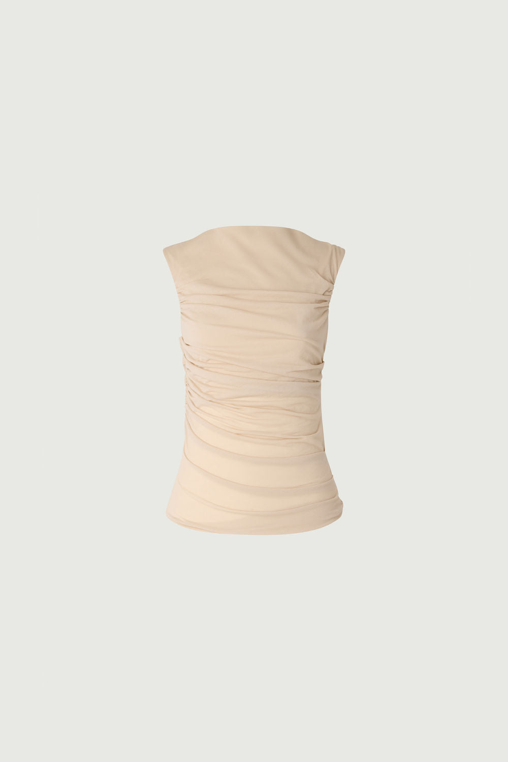 Tee-shirt sans manches en coton drapé