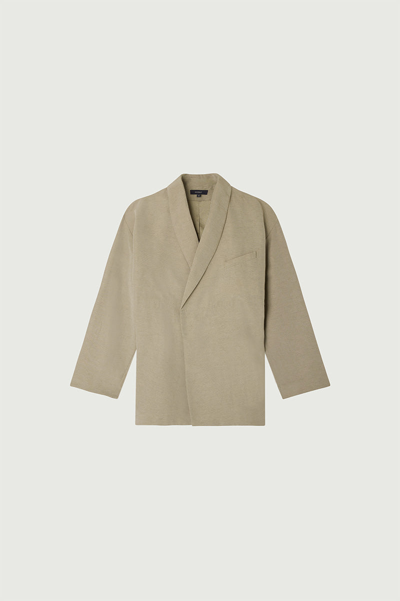 Veste à col châle en twill de laine