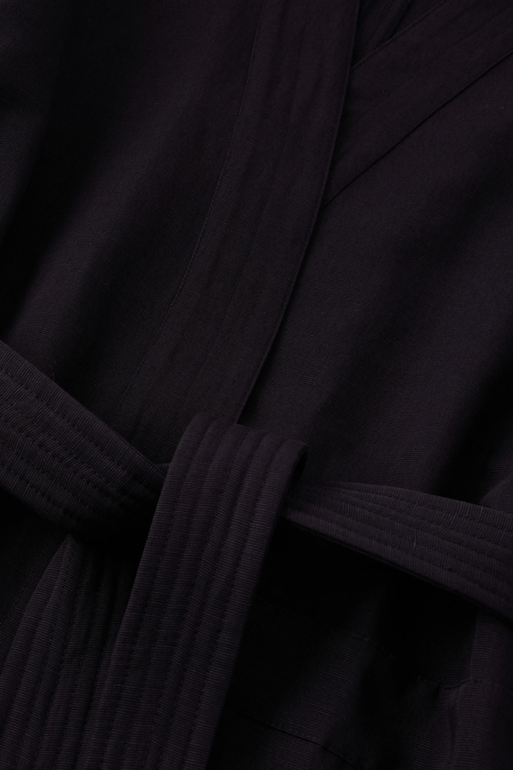 Veste kimono ceinturée en coton et lin