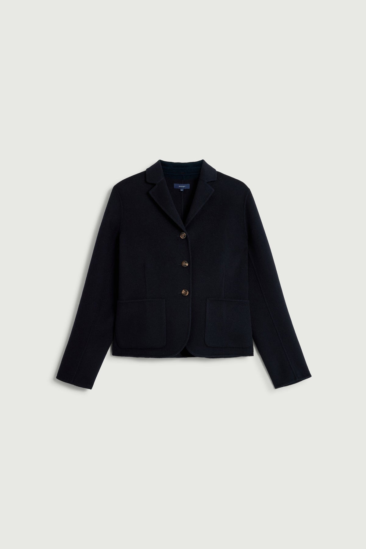 Veste cintrée courte en laine double face