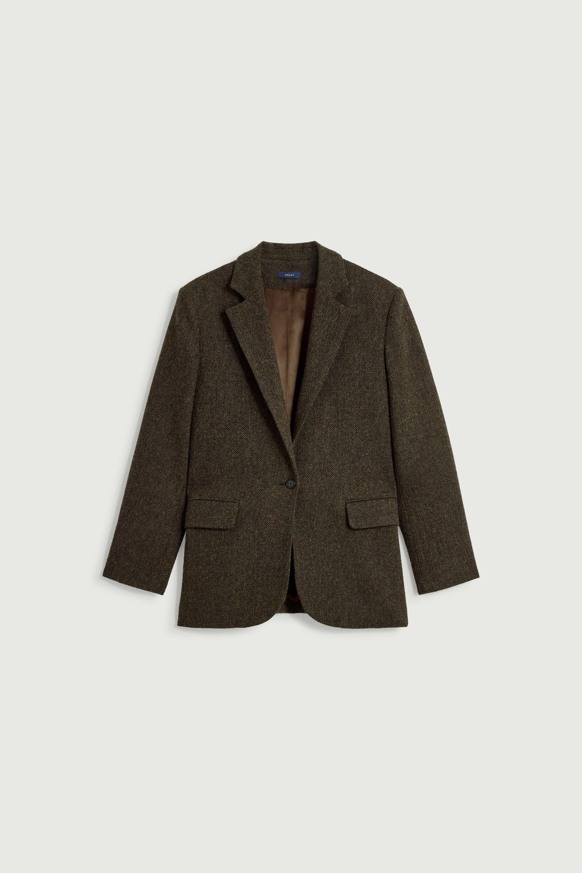 Blazer à simple boutonnage en tweed