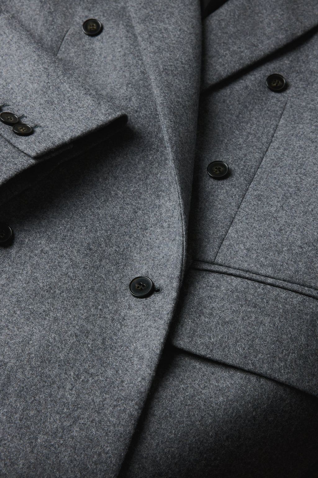 Veste oversize croisée en flanelle de laine