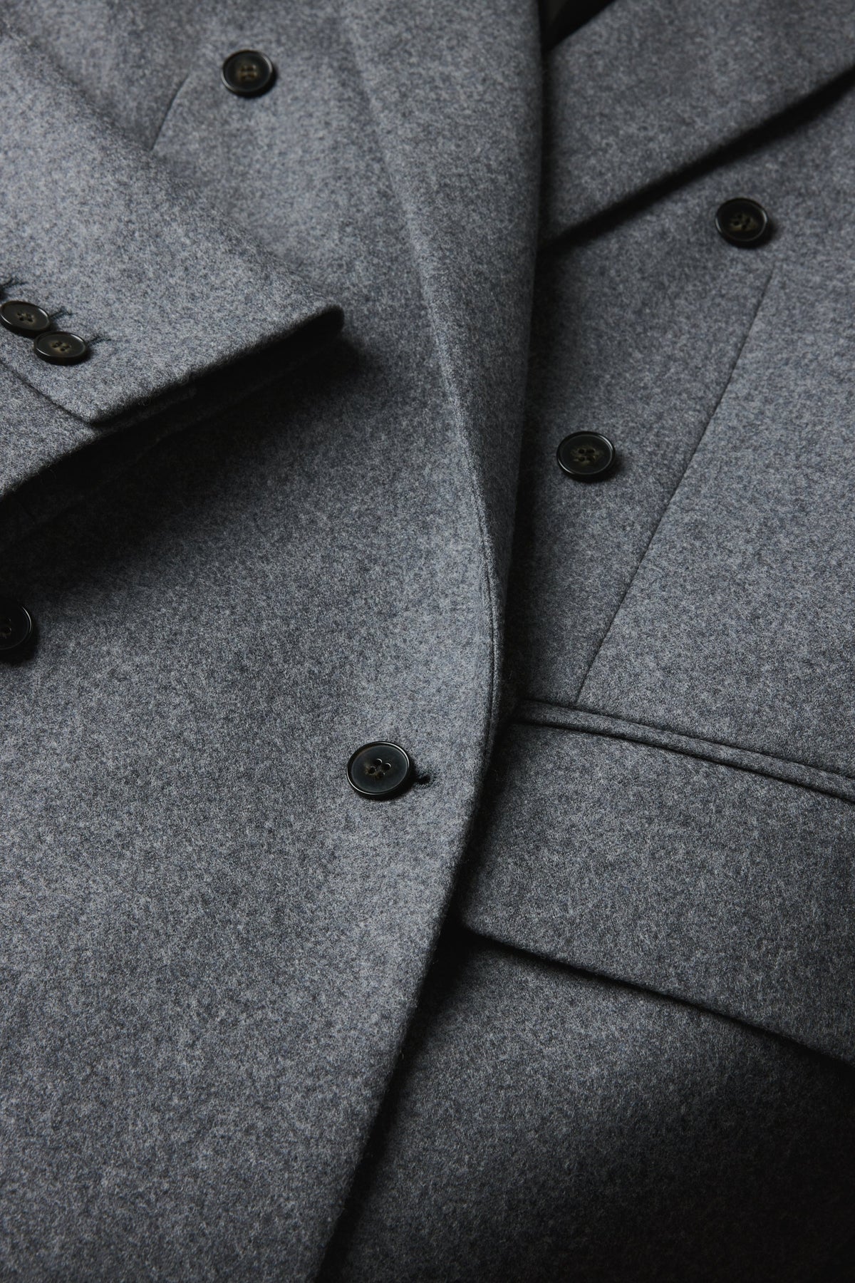 Veste oversize croisée en flanelle de laine