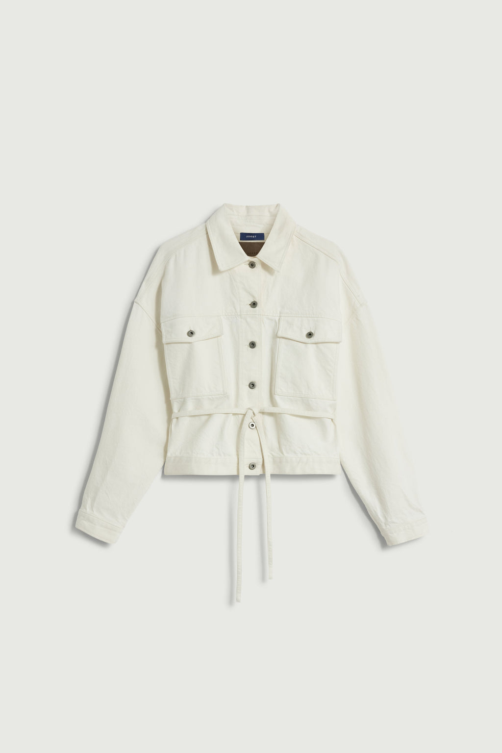 Blouson en denim ceinturé